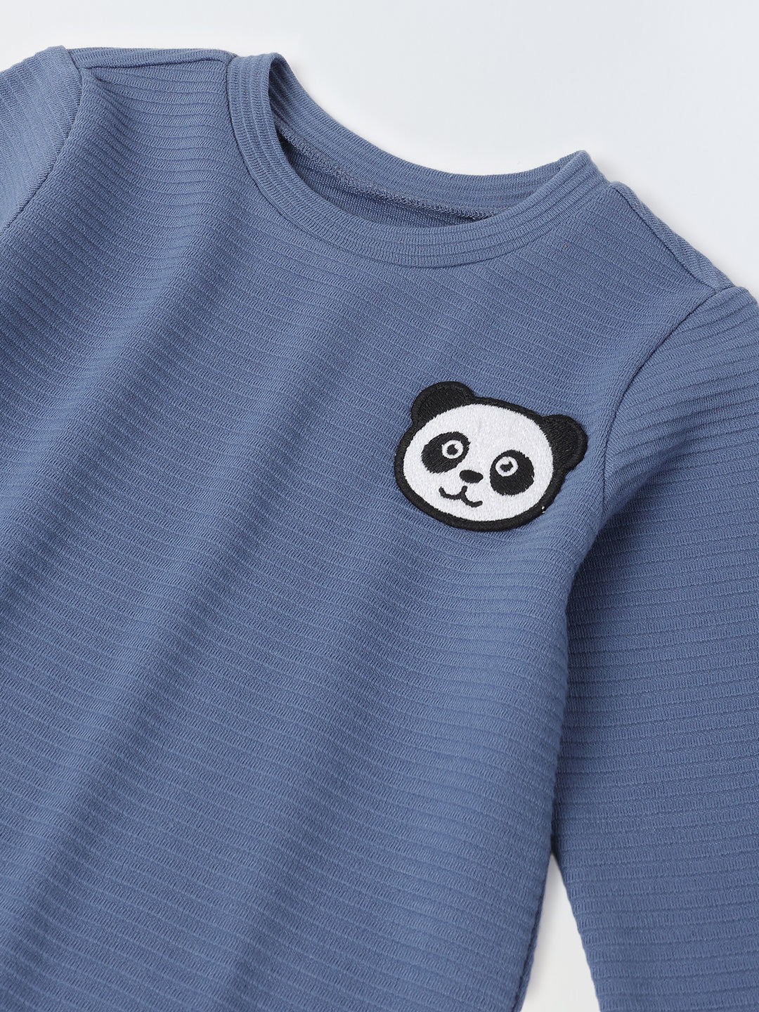 Boy Blue Waffle Knit Otoman Rib Top with Bottom Set