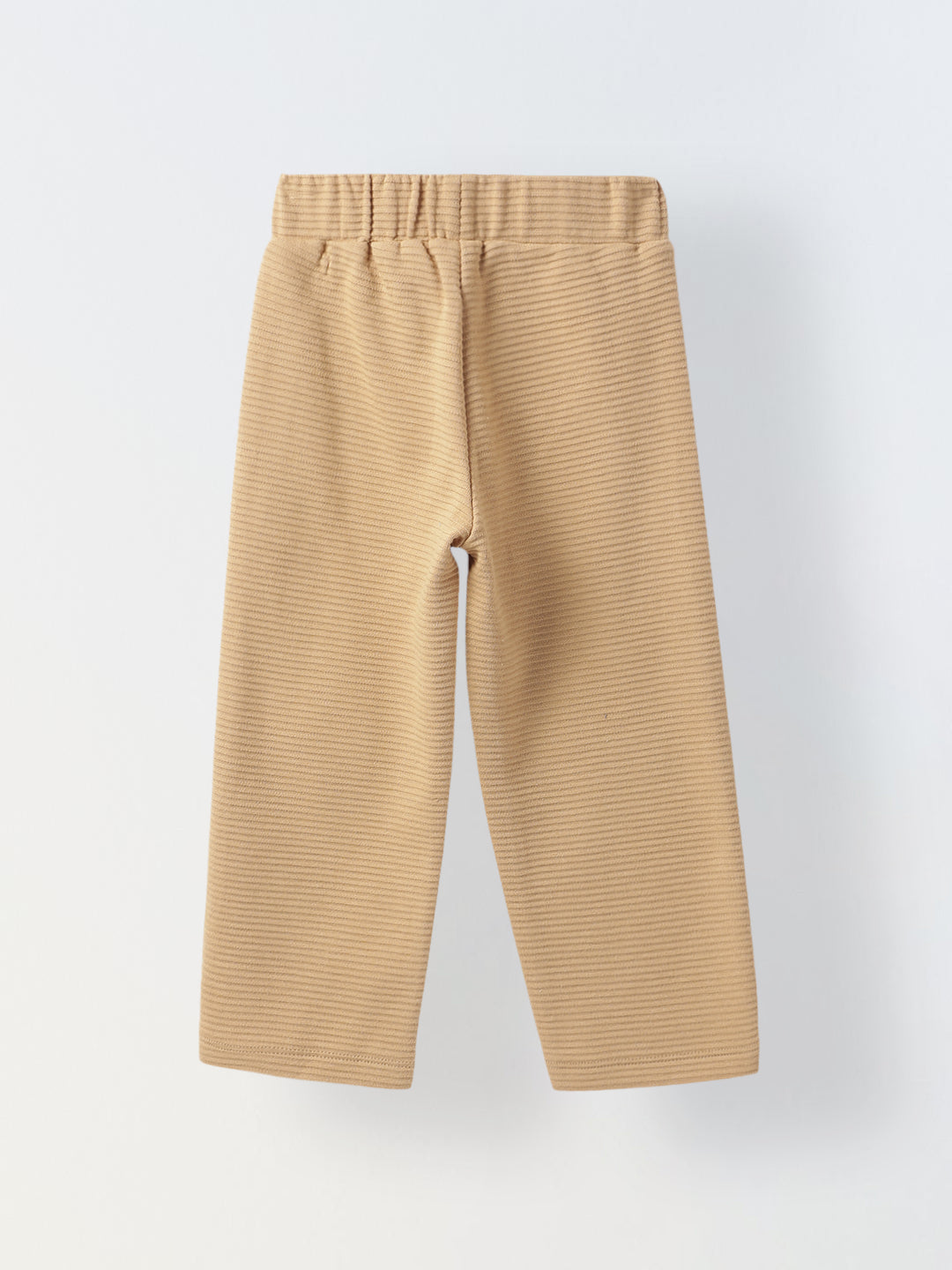 Boy Beige Waffle Knit Otoman Rib Top with Bottom Set