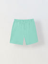 Spunkies Unisex Green Solid Crew Neck Short Sleeves T-Shirt and Shorts Set