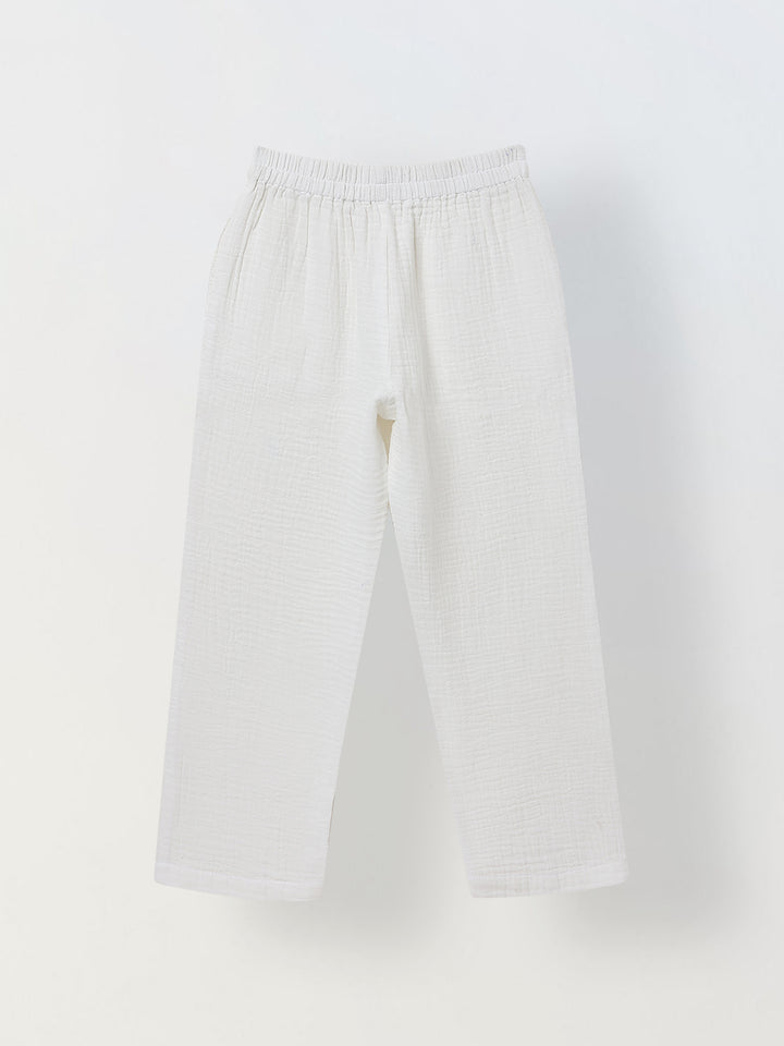 Spunkies Boys Textured Resort Collar Short Sleeves Wrap Shirt and Trousers Set