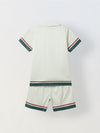 Spunkies Boys Green Graphic Print Resort Collar Short Sleeves Shirt and Shorts Set