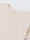 Spunkies Boys Cream Solid Crew Neck Short Sleeves T-Shirt and Shorts Set