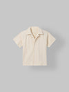 Spunkies Cream Boys Textured Resort Collar Short Sleeves Shirt