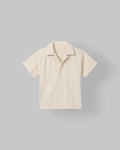 Spunkies Cream Boys Textured Resort Collar Short Sleeves Shirt