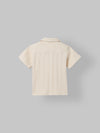 Spunkies Cream Boys Textured Resort Collar Short Sleeves Shirt