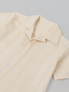 Spunkies Cream Boys Textured Resort Collar Short Sleeves Shirt