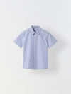 Cotton Blue/White Stripe Shirt For Boys