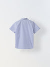 Cotton Blue/White Stripe Shirt For Boys