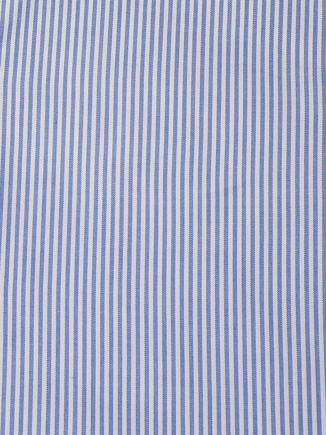 Cotton Blue/White Stripe Shirt For Boys