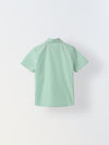 Cotton Green/White Stripe Shirt For Boys