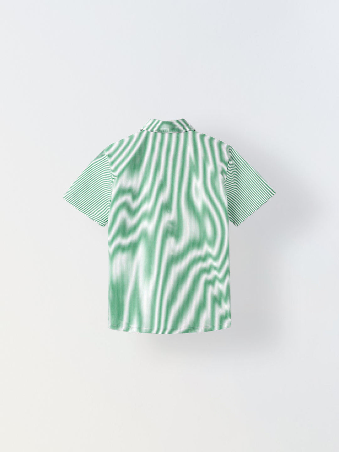 Cotton Green/White Stripe Shirt For Boys