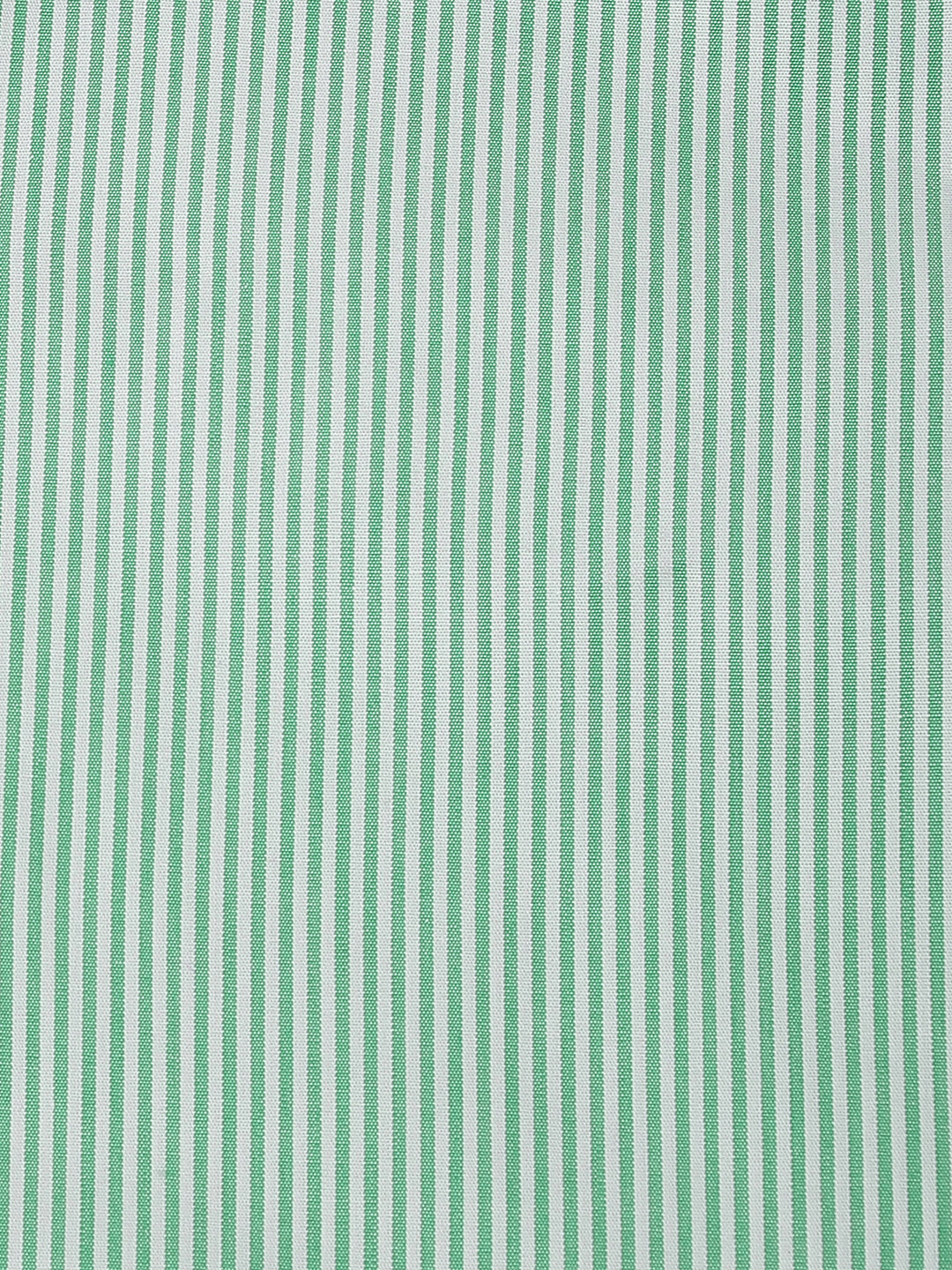 Cotton Green/White Stripe Shirt For Boys