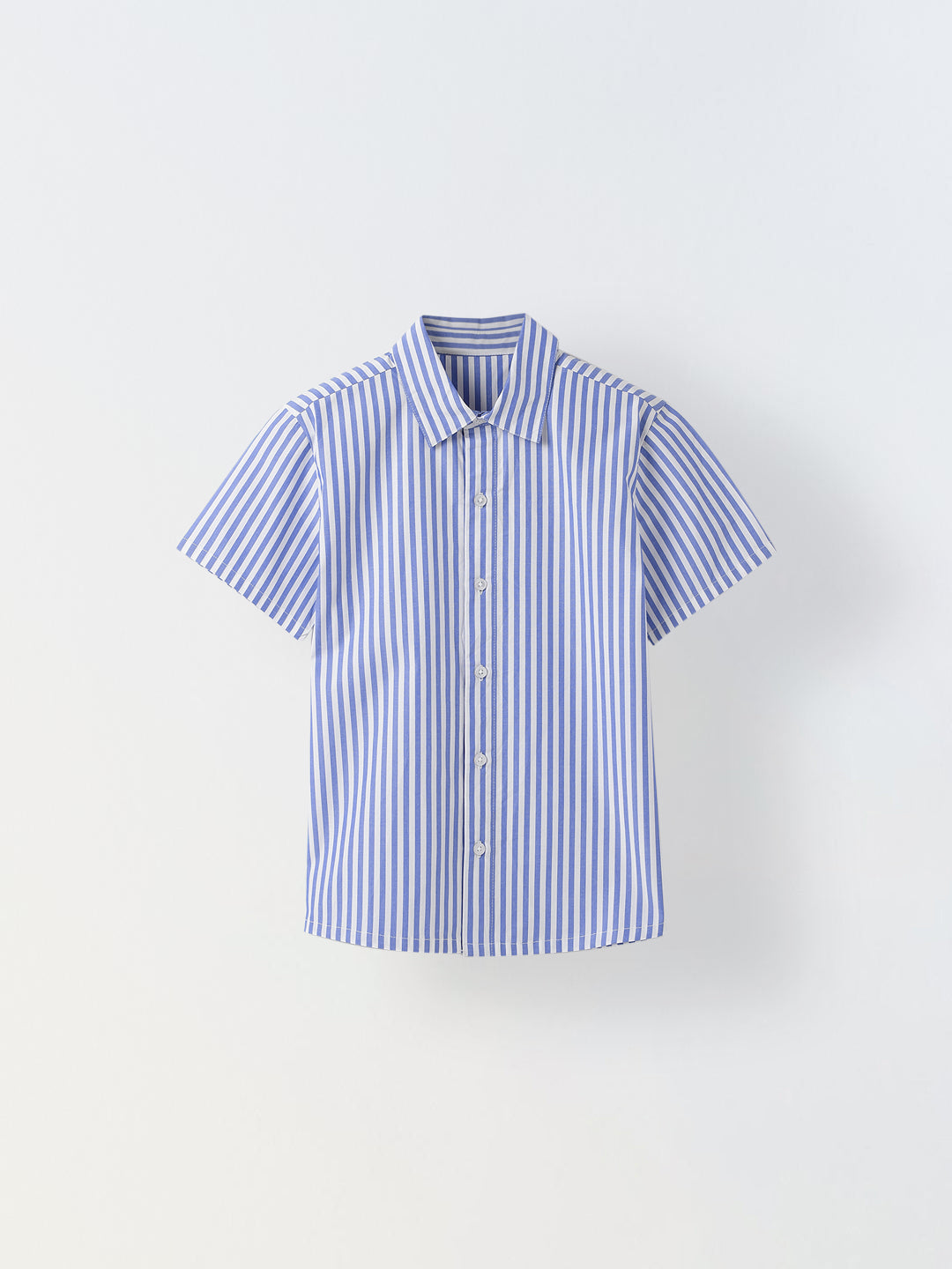 Cotton Blue/White Stripe Shirt For Boys