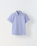 Cotton Blue/White Stripe Shirt For Boys