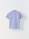 Cotton Blue/White Stripe Shirt For Boys
