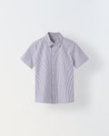 Cotton Navy/White Stripe Shirt For Boys