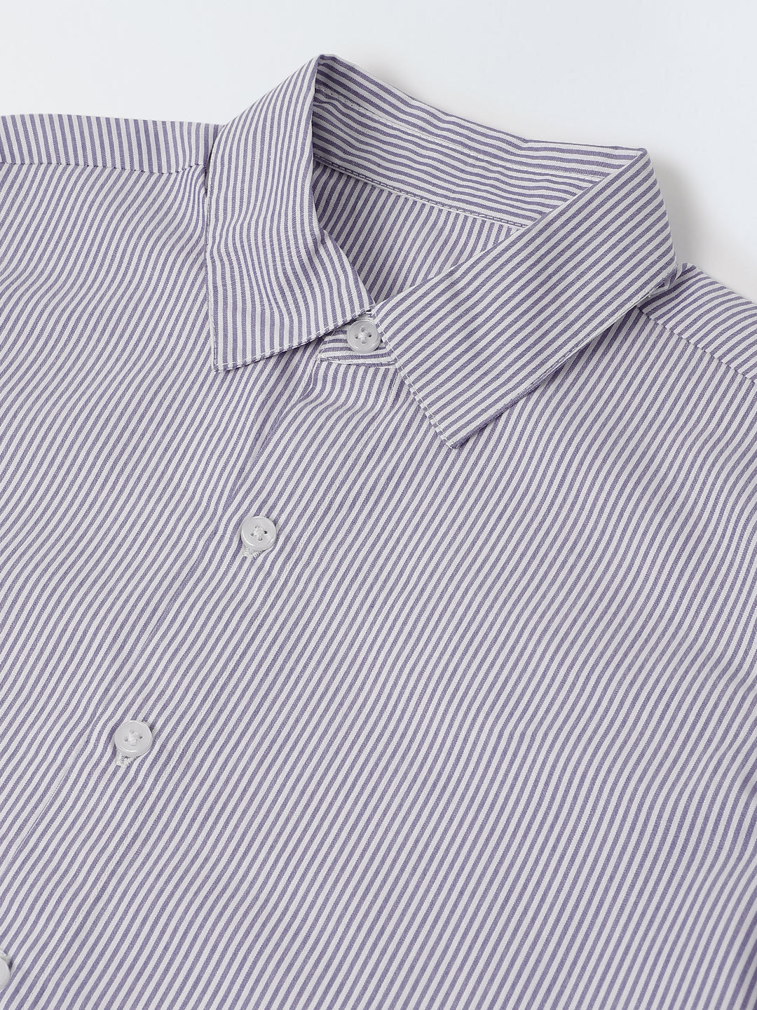 Cotton Navy/White Stripe Shirt For Boys