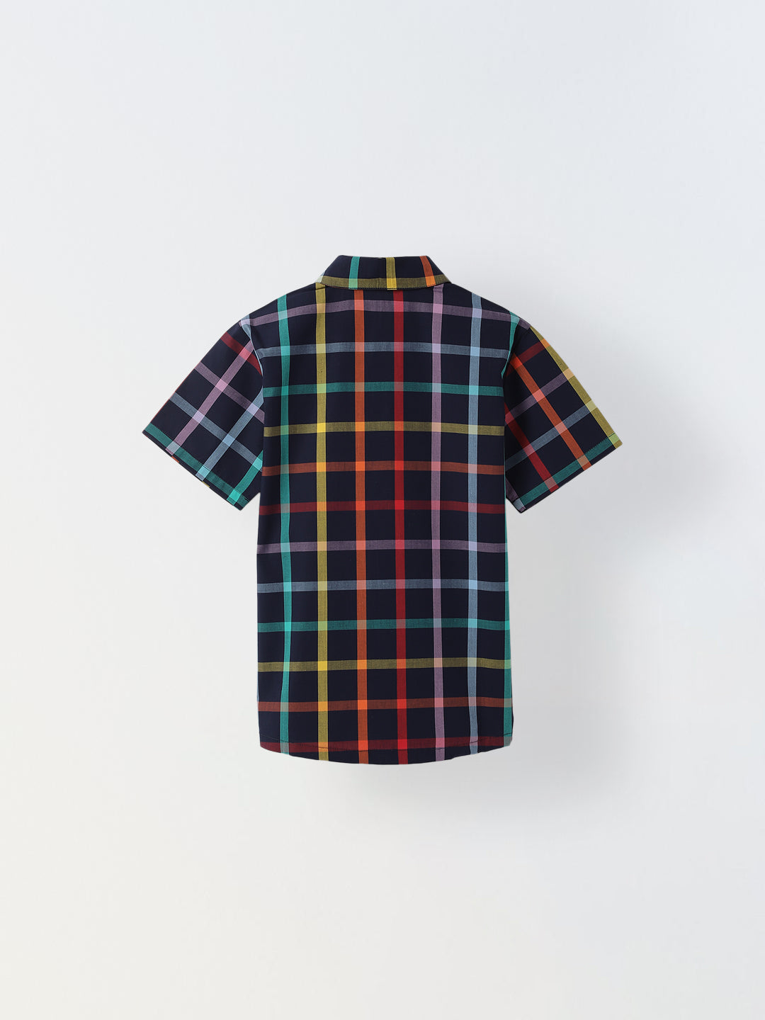 Multicolour Checks Cotton Collar Neck Shirt For  Boys