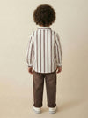 Boys White Viscose Full Sleeve Stripe Shirt