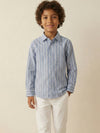 Boys Blue Rayon Full Sleeve Stripe Shirt