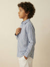 Boys Blue Rayon Full Sleeve Stripe Shirt
