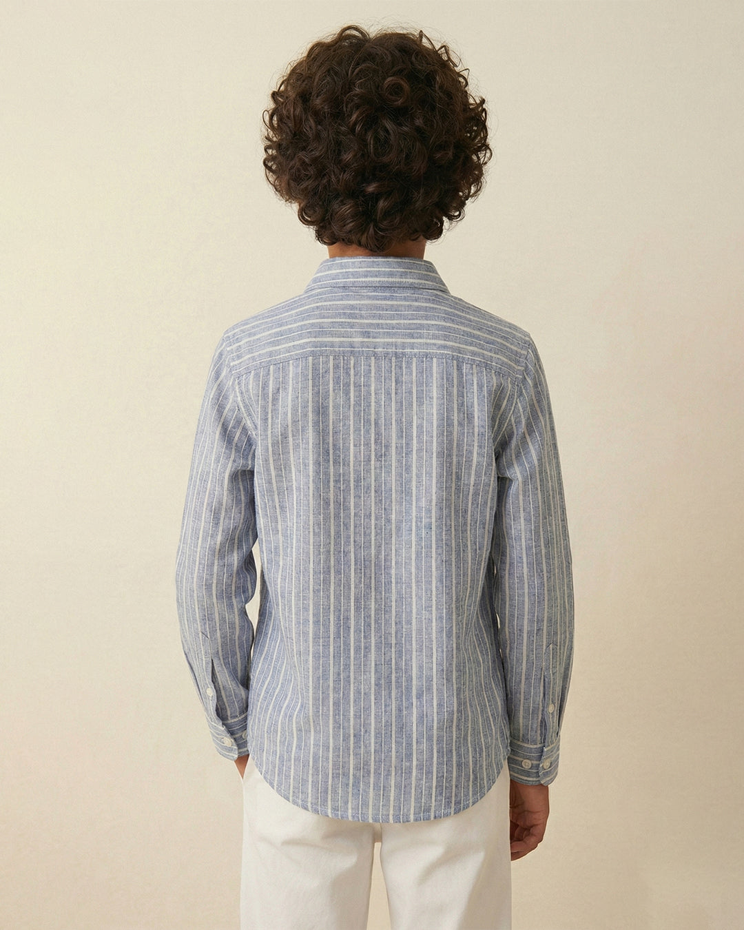 Boys Blue Rayon Full Sleeve Stripe Shirt