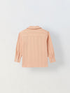 Spunkies Peach Boys Textured Cuban Collar Long Sleeves Shirt