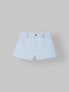 Spunkies Girls Blue Solid Button and Zip Shorts
