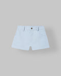 Spunkies Girls Blue Solid Button and Zip Shorts