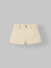Spunkies Girls Beige Solid Button and Zip Shorts