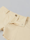 Spunkies Girls Beige Solid Button and Zip Shorts