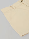 Spunkies Girls Beige Solid Button and Zip Shorts