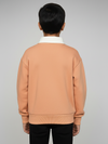 Boys Orange  Collar Neck Printed Sweatshirt