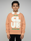 Boys Orange  Collar Neck Printed Sweatshirt