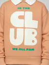 Boys Orange  Collar Neck Printed Sweatshirt