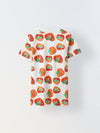 White Overall Strawberry Printed T-Shirt