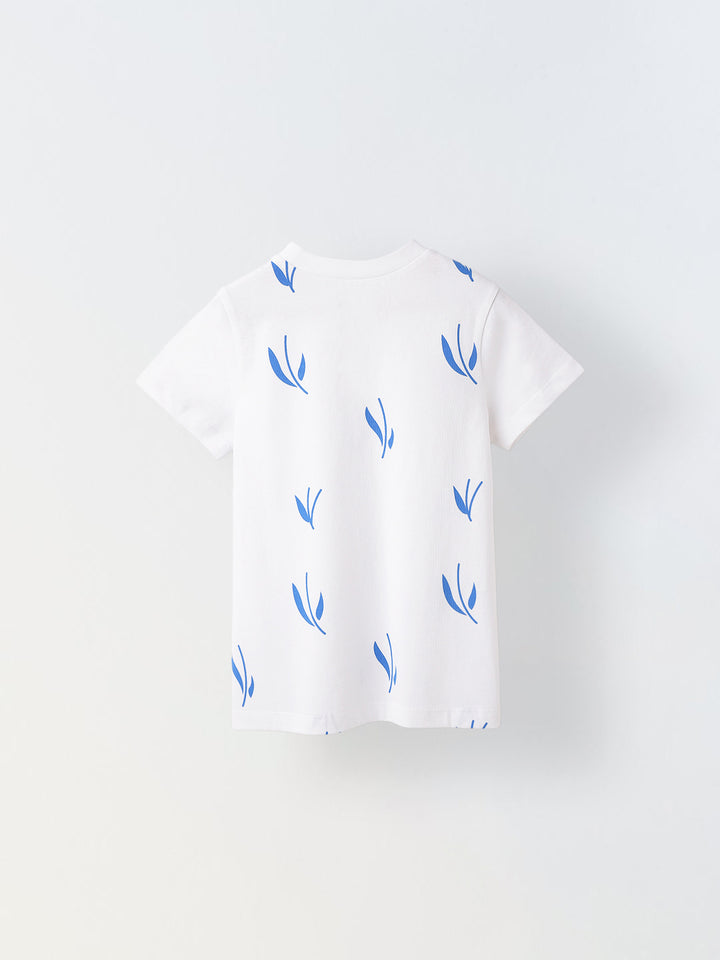 White Overall Printed T-Shirt