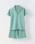 Teal Green Textured Co-Ord Set-Boy
