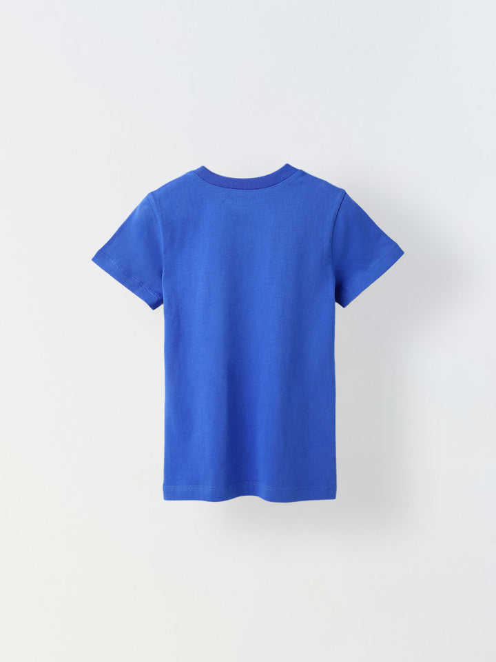 Blue Printed Half Sleeve T-shirt