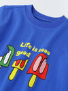 Blue Printed Half Sleeve T-shirt