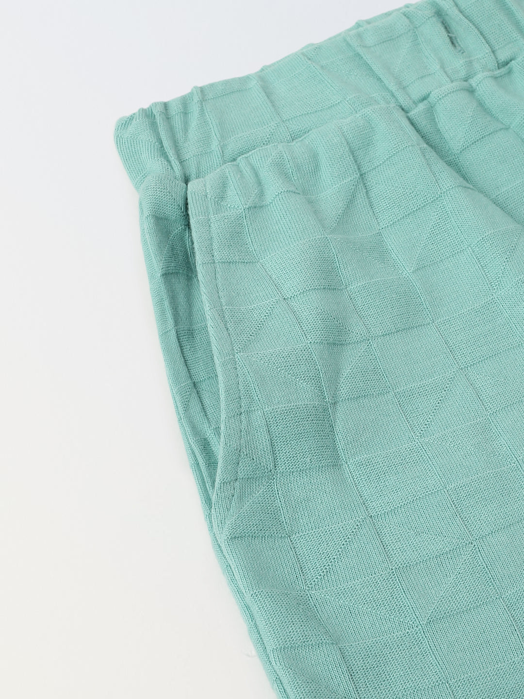 Teal Green Textured Co-Ord Set-Boy