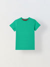Spunkies Green Boys Solid Crew Neck Short Sleeves T-Shirt