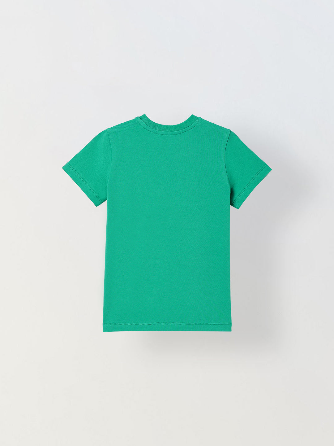 Spunkies Green Boys Solid Crew Neck Short Sleeves T-Shirt