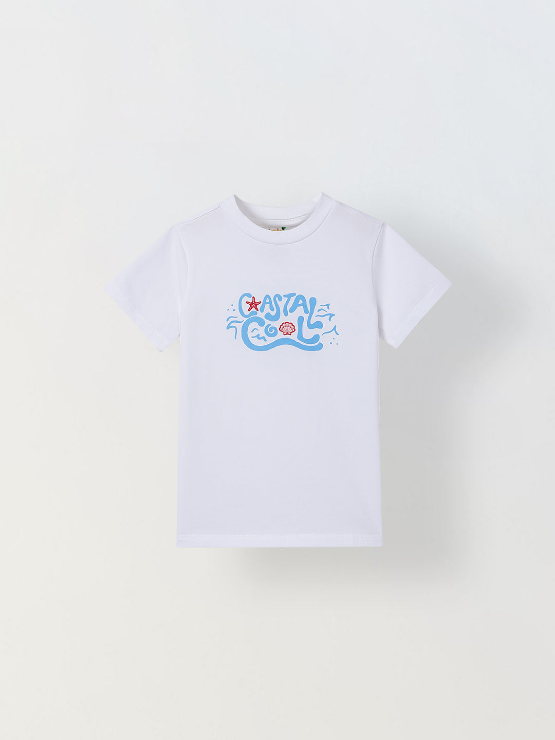 Spunkies White Boys Graphic Print Crew Neck Short Sleeves T-Shirt