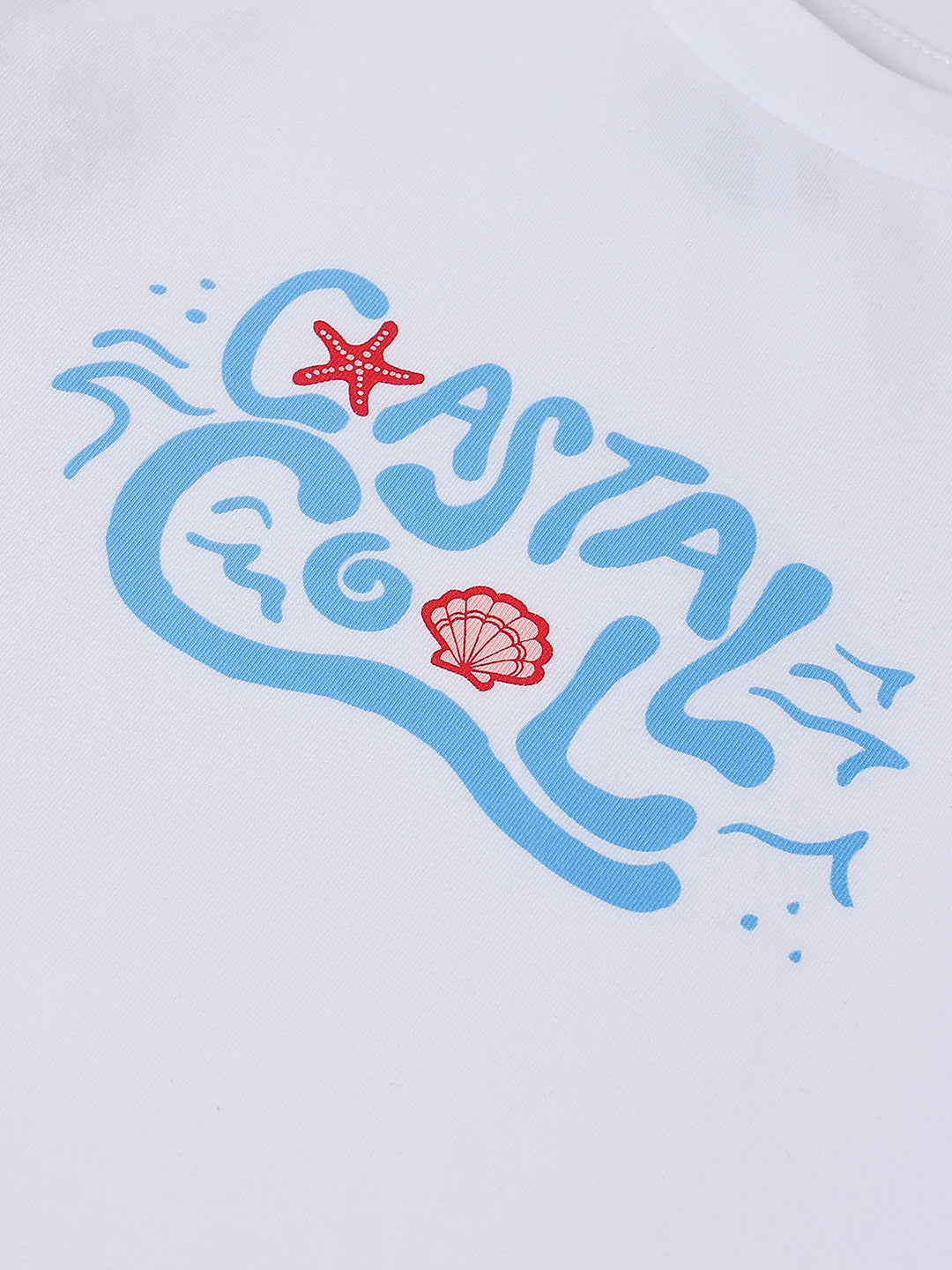 Spunkies White Boys Graphic Print Crew Neck Short Sleeves T-Shirt