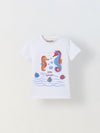 Spunkies White Boys Graphic Print Crew Neck Short Sleeves T-Shirt