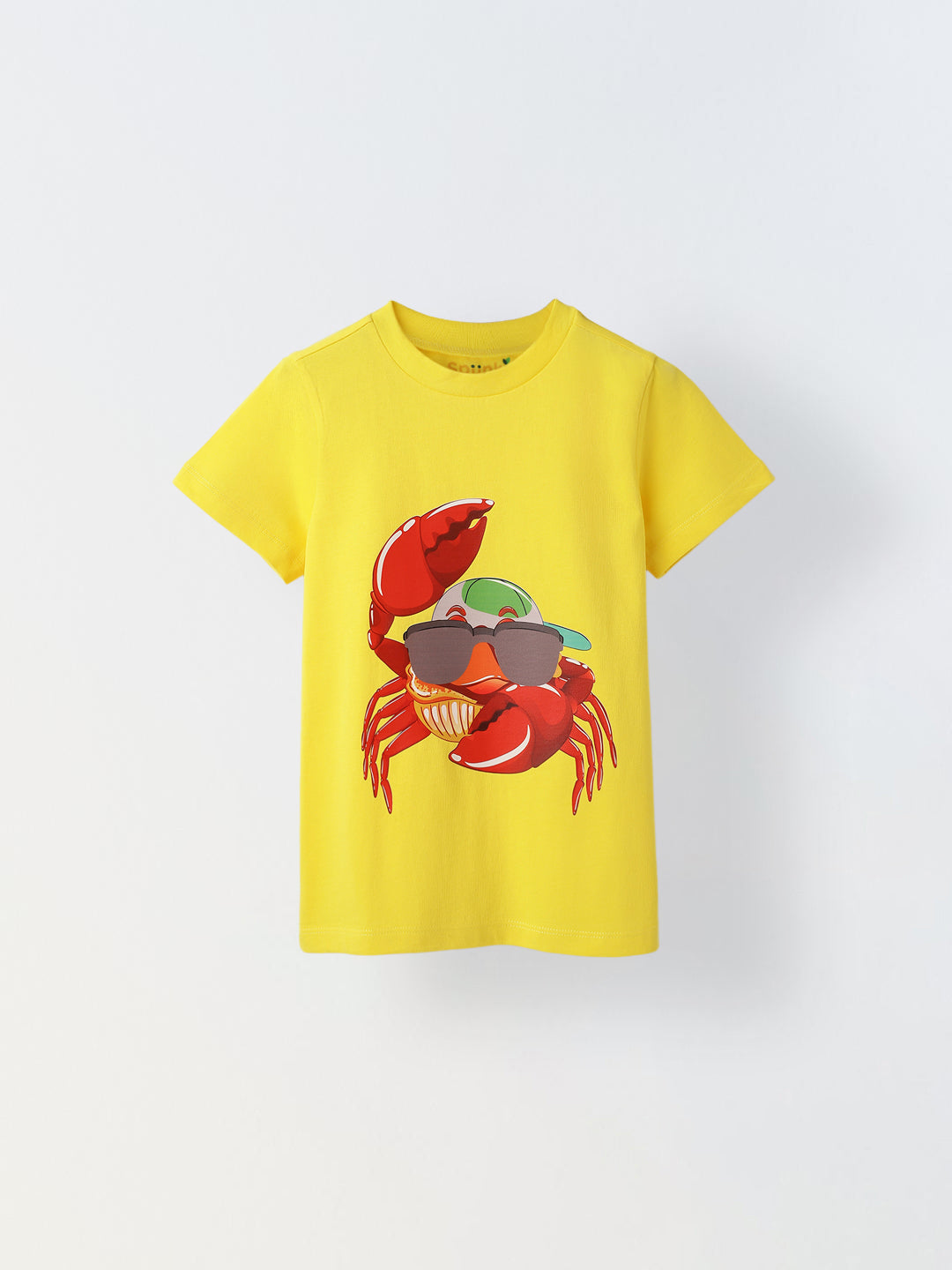 Yellow Printed Round Neck Half Sleeve T-shirt