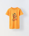 Orange Clown Cartoon Printed T-shirt
