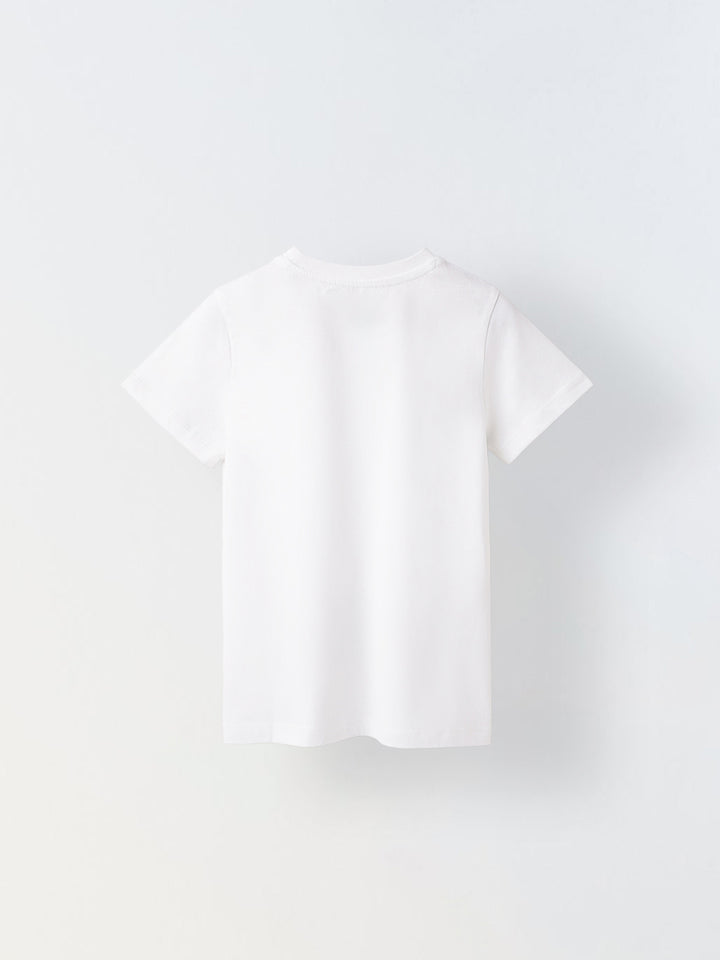 White Half Sleeve Printed Tshirt