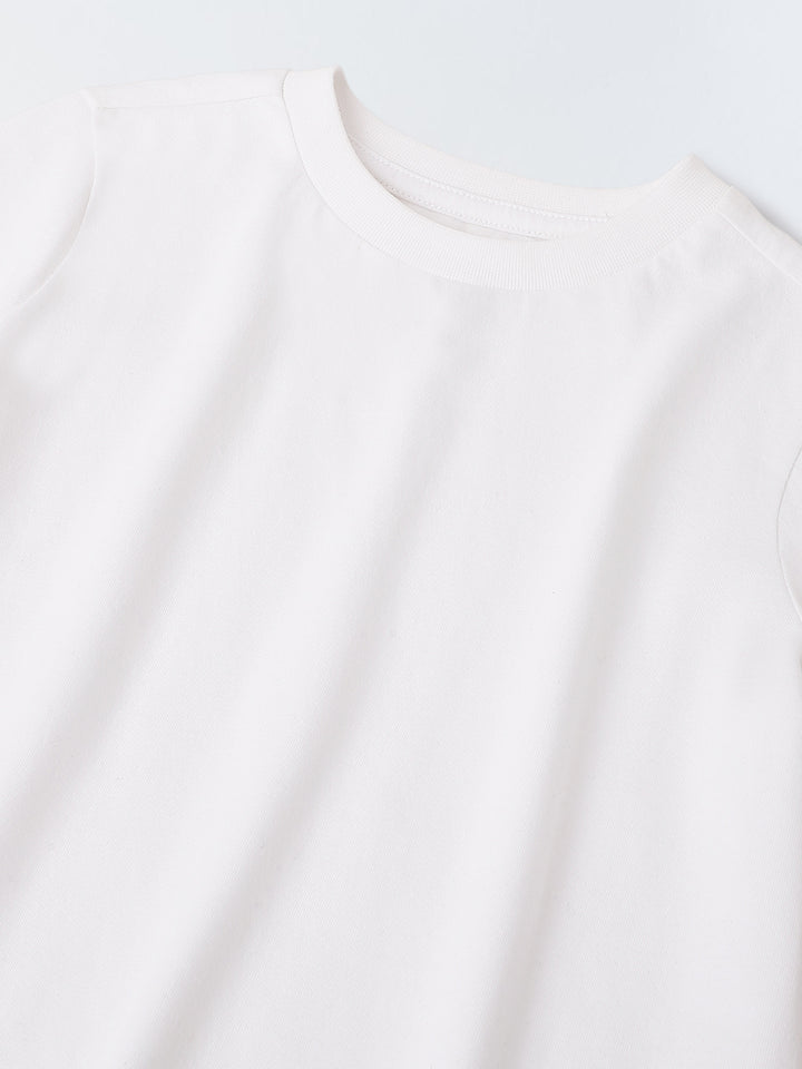 White Half Sleeve Printed Tshirt